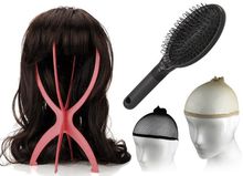 Набор №39: подставка, шапочки, расческа для париков