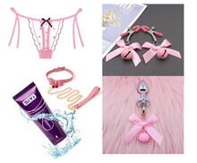 Готовый образ №203: трусики, смазка, ошейник, набор с бубенчиками