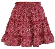 Легкая плиссированная красная юбка   