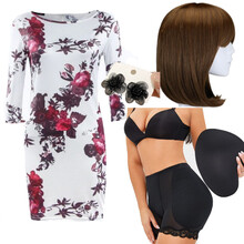 Готовый образ №355: парик, бедра шорты, платье, клипсы