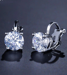 Клипсы "CRYSTAL" (прозрачный в серебре)
