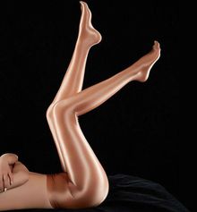 Плотные колготки с блеском (телесный)