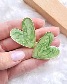 Салатовые клипсы "Агния" (крупные)