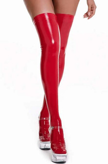 Красные виниловые чулки "Avery"