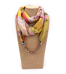 Шарф-колье с прозрачными бусинами