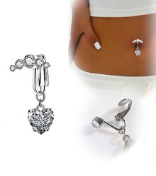 Клипса-пирсинг для пупка (серебро)