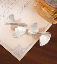 Клипсы "Плиссе" (серебро) 