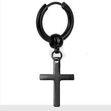 Черный пирсинг с крестом 